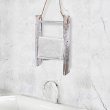 DOITOOL 3 Livelli Asciugamano Scala Multifunzionale Antico Retro Asciugamano Trapunta Fazzoletto Appeso Scaffale Scaffale Piccolo Ripostiglio Bianco Lavato Scala Stand per La Casa Bagno