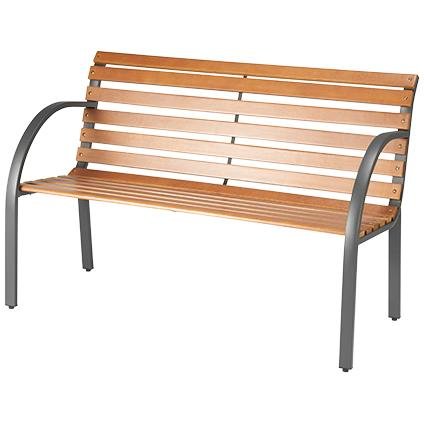 DUE ESSE PANCHINA Minimal Design in Legno E Acciaio Panca da Giardino Misura 122 x 54 x 73 CM