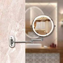 Specchio, Specchio per Il Trucco a Parete con luci, Specchio cosmetico con ingrandimento 10x, Specchio cosmetico con dimmer a LED, Specchio da Barba Girevole a 360 Gradi per Uomo Senza Nebbia, Carica