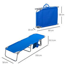 giordano shop Lettino Prendisole Pieghevole da Giardino 58x139x35,5 cm in Acciaio e Tessuto Oxford Blu