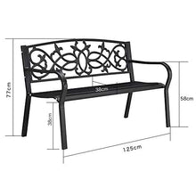 Panchine da Giardino Park Terrace, Panchina in Ghisa per Balcone Esterno, Panche per Tempo Libero Con Schienali e Corrimano per Cortili e Portici, Balcone Decorativo da Panca 2-3 Posti