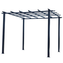 Outsunny Pergola Pergola da Giardino Decorabile Rampicanti Palloncini in Ferro 300 x 300 x 230 cm Nero