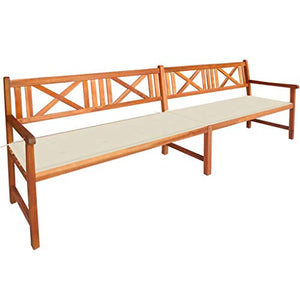 vidaXL Panca da Giardino con Cuscini 240 cm in Massello Acacia