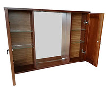 Specchiera pensile cm.91,8x16x60, 2 ante in legno arte povera con illuminazione