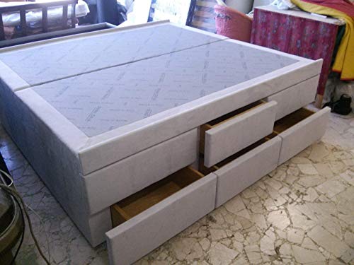 EFFETTO CASA Letto SOMMIER Modello CASSETTIERA su Misura con Doppia Fila di cassetti 100% Made in Italy