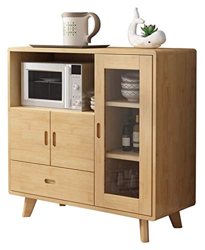 HLZY Armadio Laterale Accento, armadi da Cucina Stoccaggio Petto Buffet Server Armadio da Cucina Credenza Governo di immagazzinaggio Free Standing Free Standing Cupboard (Color : Wood Color)