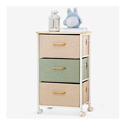 &ripiano di stoccaggio Scaffalature Unità multifunzione Casa Soggiorno Camera da letto Biancheria in cotone con cassetto Cassetto portaoggetti Carrello a 3 piani Scaffale di finitura