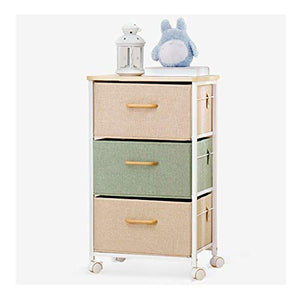 &ripiano di stoccaggio Scaffalature Unità multifunzione Casa Soggiorno Camera da letto Biancheria in cotone con cassetto Cassetto portaoggetti Carrello a 3 piani Scaffale di finitura