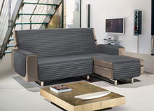 BIANCHERIAWEB Copridivano con Penisola Trapuntato Antimacchia Impermeabile MOD Best Grigio Scuro 240 cm Grigio Scuro