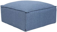 CLP Pouf Cuscino da Terra Nantes in Velluto O Stoffa I Puff Poggiapiedi Design Rettangolare con Piedini I Altezza 30 CM, Colore:Blu, Materiale:Stoffa