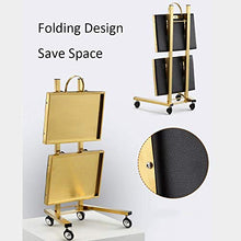 KDBEB 2 Piani Scaffali Componibili con Ruote,Giallo Acciaio Carrello Spesa con Maniglie Ergonomiche per Il Carrello di Stoccaggio del Parrucchiere del Parrucchiere