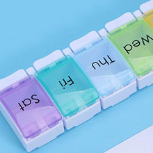 DOITOOL - Contenitore per pillole da viaggio, 1 pezzo, per pillole settimanali, colorato, portatile, 7 scomparti, mini organizer per tablet medicinali