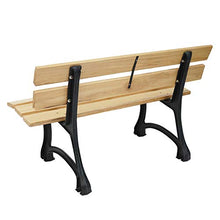 Mendler Panca panchina da Giardino terrazza HWC-F96 Legno ghisa - 3 posti 170cm Naturale