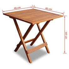 Tavolo da Giardino Pieghevole in Legno, tavolino da caffè in Legno di Acacia Tavolino Quadrato Piccolo tavolino da Salotto per Giardino Patio, 46 x 46 x 47 cm
