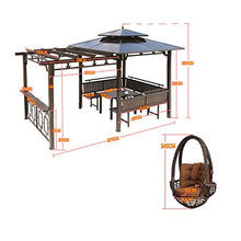 HLZY Gazebo da Giardino Gazebo for Patios, Villa Patio Gazebo Esterno Gazebo del baldacchino con Swing Sedia e scrivania, Ideale for Barbecue, Party, Beach e Altro Tettoia da Esterno