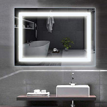 COSTWAY Specchio da Bagno con Illuminazione a LED a Parete con Interruttore Tattile Intelligente, Dimensioni:70 x 50 x 5,5 cm