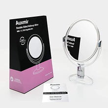 Auxmir Specchio Trucco Biffaciale Specchio Ingranditore 10X/1X Rotazione a 360°Specchio da Tavolo, Ideale per Trucco, Rasatura,la Cura del Viso