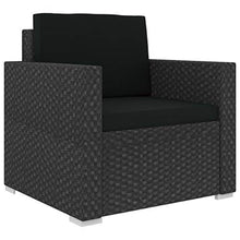 vidaXL Set Divani da Giardino 13 pz con Cuscini Foderati Lavabili Modulare Leggero Elegante Arredi da Esterno in Polyrattan Nero Telaio in Acciaio