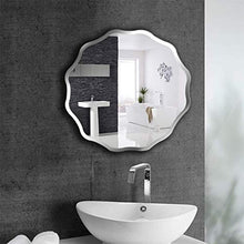 Specchio semplice di modo rotonda senza telaio bagno specchio di trucco Modern Hotel Casa Wallmounted ondulate laterale Specchio Veranda bellezza specchio decorativo Specchio for il trucco Ingrandire