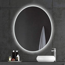 L&ED Specchio Bagno Ovale Illuminato, con Retroilluminazione a LED Specchio per Trucco Antiappannamento a Parete, 60x80cm
