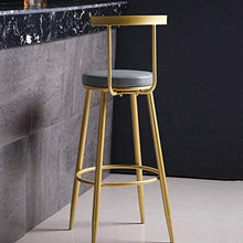 ZEH Sedia da Pranzo, Sedia a braccioli, seggiolone, Sgabello Sgabello da Bar Moderno - Arco Iron Schienale Ispessito Imbottito - for Un Pub del Tempo Libero, Bar, Cucina, Grigio, FACAI
