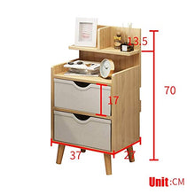 YGB Comodino 2 cassetti Comodino Scaffale Scaffale Gambe in Legno massello Nordico Tavolino Laterale Comodino Armadietto Multifunzionale Armadietto per Camera da Letto Soggiorno Comodino Armadio