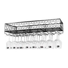 SBDLXY Espositore in Ferro battuto, portabottiglie, Ornamenti Sottosopra appesi a Parete, Porta calici da Parete, portabicchieri appesi in Vetro di Vino, portabottiglie (Dimensioni: 120 * 25 cm)