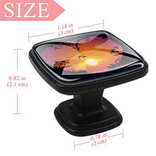 Home - Set di 4 pomelli quadrati per armadietti, mobili da cucina, mobili, mobili, cassetti, cassettiera, cassettiera, colore: Nero delfino amore nel tramonto