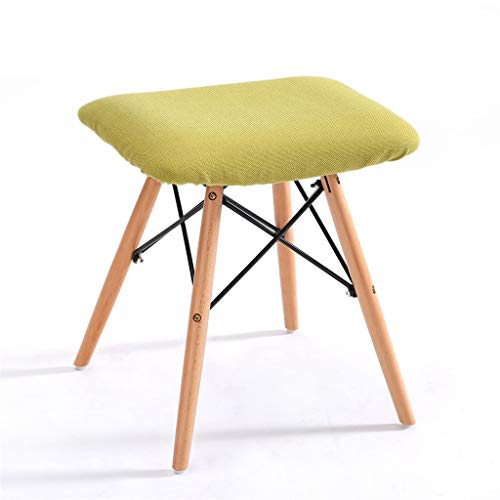 Mobili per la casa e Giardino Sgabello Alto da Sgabello Quadrato/Sgabello da Salotto Pieghevole/Poggiapiedi Imbottito in Legno con Rivestimento in Lino Estraibile 38.5x38.5x46cm Ottomani da Cucina