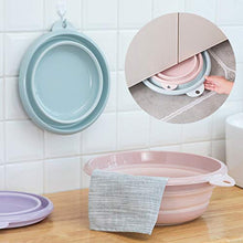 2020 multifunzionale pieghevole Camping Lavabo piede Lavabo Lavabo in silicone pieghevole benna accessori for il bagno (Color : Pink)