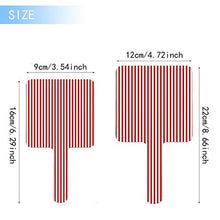 Specchio a mano, rosso e bianco marittimo verticale strisce & Match quadrato palmare specchio con maniglia per trucco casa salone viaggio uso 9 cm L x 16 cm L
