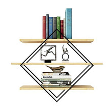 RCLD Una partizione Multipla Purchaseshlr-Mensola Livello Geometrica Diamante Display Stand Deco Domestico Delicato Struttura di Superficie Naturale Dimensioni Diagramma di Legno Solido di Ferro