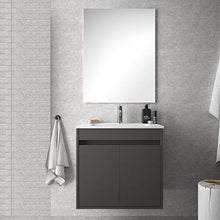 Bagno Italia mobile arredo bagno 60 cm 2 ante bianco, rovere chiaro, rovere scuro o grigio lavabo in ceramica specchio incluso