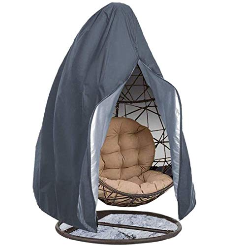 MOZX Fodera per Poltrona Sospesa da Giardino, Copertura della Sedia Dondolo Copertura Sospesa per Patio Impermeabile Copertura Sedia Sospesa, Copertura di Protezione per Uova, 190X115cm,Grigio