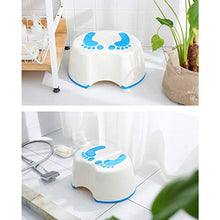 LZL Sgabello WC Multi-Function Squatty Vatty Bambini da poggiapiedi per Bambini Sgabello Antiscivolo Posizione igienica adeguata per la Salute Vasino Tozzo (Color : Blue+White, Dimensione : Medio)