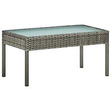 Tidyard Set Divani da Giardino 4 pz con Cuscini in Polyrattan Grigio,Salotto da Giardino,Set Mobili da Giardino,Tavolo Rettangoalre+Panca 2 Posti+2 Poltrone da Giardino per Esterno