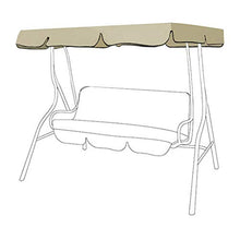 Keyohome Tettuccio Dondolo da Giardino Impermeabile Resistente ai Raggi UV Tetto del Ddondolo 3 posti 195 x 125 x 14cm (Beige)