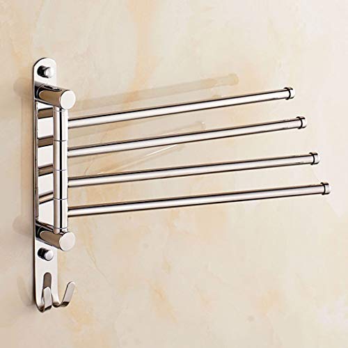 Portasciugamani da Parete, Portasciugamani pieghevole a 4 bracci for bagno pieghevole con gancio, portasciugamani a parete in acciaio inox for cucina Porta Salviette