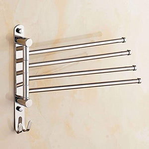 Portasciugamani da Parete, Portasciugamani pieghevole a 4 bracci for bagno pieghevole con gancio, portasciugamani a parete in acciaio inox for cucina Porta Salviette