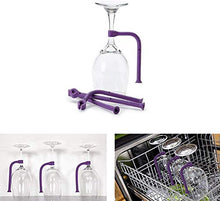 Stemware Saver, Supporto per Bicchiere da Vino in Silicone, Set Di 4 Accessori per Lavastoviglie Flessibili per Bicchieri da Vino o Champagne (Viola), HJJ
