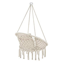 casa.pro Poltrona Sospesa con Cuscini Altezza Completa di Sostegno 135 cm Altalena Relax Poltrona Appendibile per Interno/Esterno - Supporto Fino a 150 kg - Color Crema