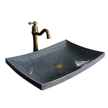 Sopra il bacino di arte Bacino di pietra europeo Lavabo quadrato di personalità Retro lavabo di marmo di personalità creativa Lavabi (colore : A)