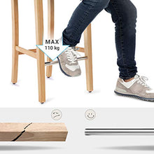 SONGMICS Set di 2 Sgabello da Bar, Sedie da Bar Imbottito con Schienale, Tessuto Simil-Lino, Altezza Sedile 76 cm, Gambe in Legno Massello, con Poggiapiedi Grigio Scuro LDC31GY