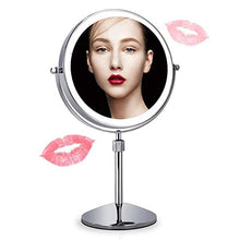 Specchio, Specchio per Il Trucco Specchio per Il Trucco Illuminato, Specchio cosmetico da appoggio bifacciale ingrandimento x1 / x10 con dimmerabile al Tocco e Altezza Regolabile, Alimentato a Batter