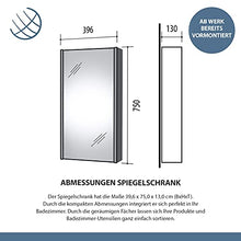 Planetmöbel Mobiletto da bagno in ceramica, con specchio, per ospiti, 40 cm, opaco (grigio opaco)