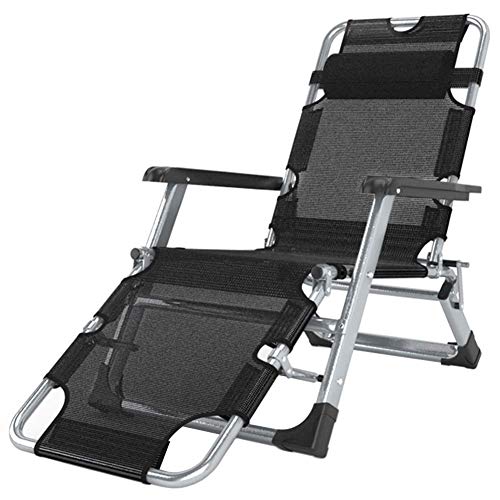 FACAZ Lettini Prendisole Reclinabili Zero Gravity, Patio Sedia a Sdraio Reclinabile Giardino Pieghevole per Esterni Sedia a Dondolo Nera Portatile Supporta 200 kg