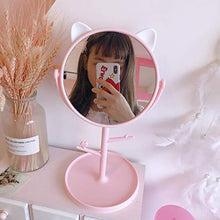 WXL Specchi da Tavolo Beauty Pieghevole Trucco Specchio Signore Makeup Trucco Vanity Mirror Specchio Desktop Specchio Rotante Specchio Gatto Forma Specchio cosmetico Specchio Trucco con LED