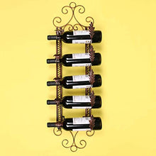 Parete Wine Rack - Vino Metallo Bottle Holder, Attesa 5 Bottiglia di Vino, Rustico Vino Mensola/Cucina/Bar/armadietto/Commerciali Cantine Club (Color : Brown)
