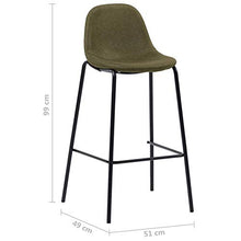 Tidyard Set 5 pz da Bar Design Moderno Alto in Tessuto Marrone/Giallo e Acciaio,Set Tavolo Rotondo e 4 Sedie da Bar Alti in Tessuto,Set Tavolo e Sedie da Cucina Design Moderno in Tessuto