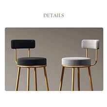 Sgabello Da Bar 25 "/ 29" Contemporary velluto imbottito cucina pranzo Sedia, Spugna schienale e poggiapiedi, Bar sedia contatore for Bar Caffetteria Bistro Ristorante Bar Chair Max.Caricare 400lb Ner